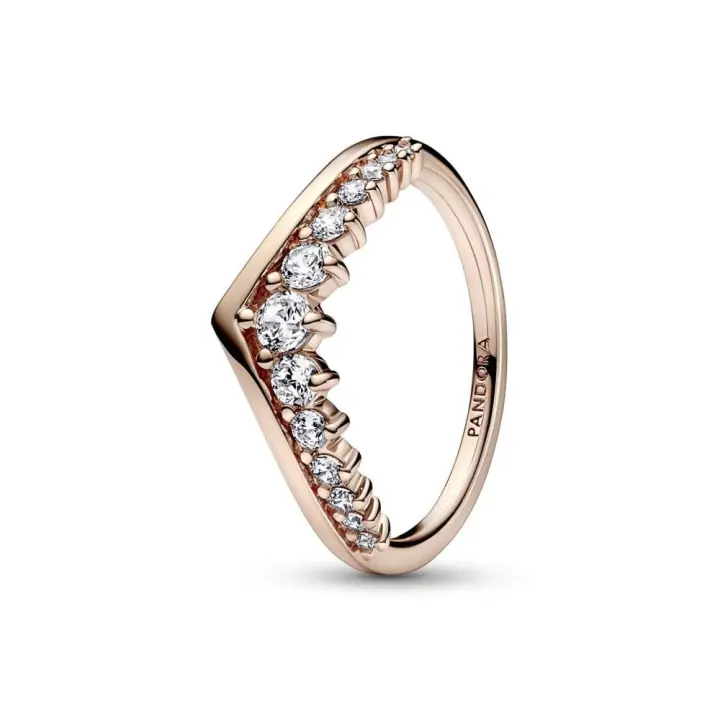 182320C01 - Anillo con un recubrimiento en oro rosa de 14k Deseo Pavé Flotante 182320C01 PANDORA Silver  Anillo Pandora original - 1