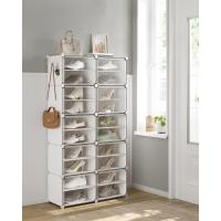 Zapatero modular con 10 compartimentos, mueble de plástico versátil con puertas, estructura de acero, cubos de 30x40x30 cm - details 2