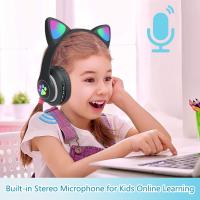 Auriculares para juegos con forma de oreja de gato, iluminación RGB, sonido de 7.1 canales, micrófono, conmutación multimodo, 8-40 horas de duración de la batería, cultivo secundario, juegos. Transpirable, baja latencia - details 3