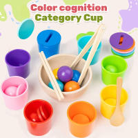Juguete Montessori De Madera Juego De Colores Y Alineación Con Bolas Arcoíris En Copas Educación Temprana Para Niños De Preescolar Edad 3+ - details 4