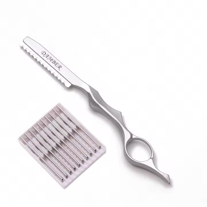 Tijeras de Peluquería de Seguridad Herramientas de Barbero de Salón para Cortar Flequillo y Barba con 1 + 10 Aspas Altador 6100 - 1