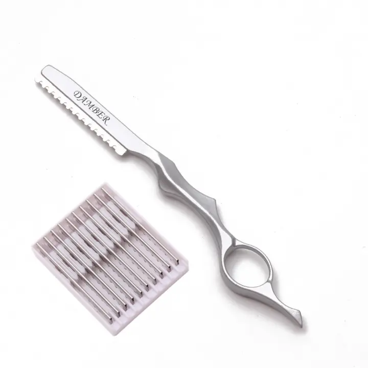 Tijeras de Peluquería de Seguridad Herramientas de Barbero de Salón para Cortar Flequillo y Barba con 1 + 10 Aspas Altador 6100 - 1