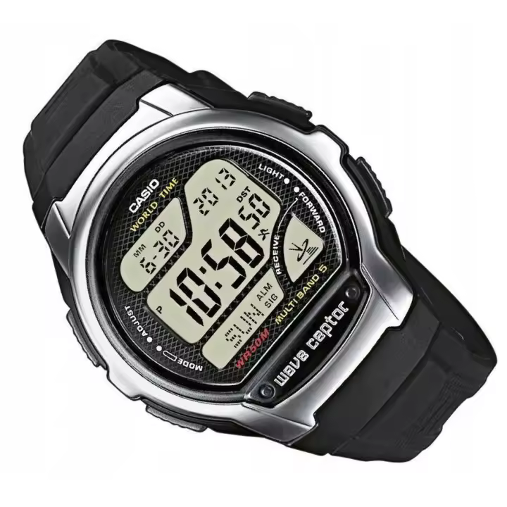 Reloj digital Casio WV-58R-1A 1A WAVE CEPTOR correa negra water resist 50m - 1