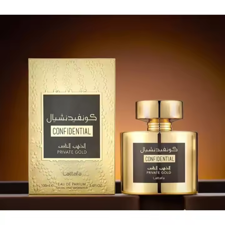 Perfume confidencial private gold 100ml de Lattafa  hombre. - 1