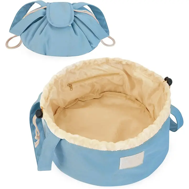 Nueva bolsa de almacenamiento portátil de gran capacidad con cordón para cosméticos, bolsa de viaje para artículos de tocador, bolsa de almacenamiento moderna para brochas de maquillaje. - 1