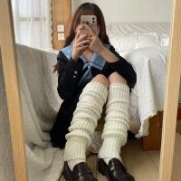 Calentadores De Pierna Largos 70CM Para Mujer Estilo Lolita Socks JK Cuff Botas Invierno Color Sólido Negro Blanco Tejidos Acrílico - details 0