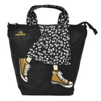 Mochila De Hombro Casual De Nylon Impermeable Con Aplicaciones De Bordado De Dibujos Animados Bolsa De Mano Con Correa Ajustable Y Desmontable Para Mujeres Estilo De Moda - details 8