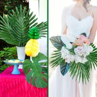 12pcs Hojas De Palma Tropicales Decoración Artificial Para Fiesta Hawaiian Luau Cumpleaños Boda Decoración Temática De Selva - details 4