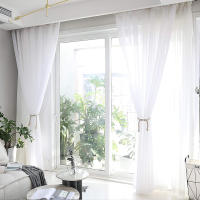 Cortinas De Tulle Transparente Y Sutil Para Sala De Estar Comedor Dormitorio Y Puerta De Ventana Blanco Decoración De Hogar Y Boda 2 Hojas - details 10
