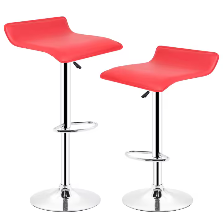 Juego de 2 taburetes de bar taburetes de bar con respaldo silla giratoria cromo salón - 1