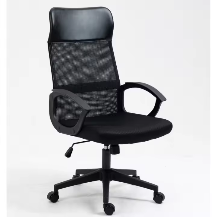 Sillón de oficina VELA, respaldo en malla y asiento tapizado - 1