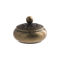 Brass Pocket Lotus Jiuding Incense Burner Hollow Mini Incense Holder Garden Statue Sculpture from Mainland China - details 13