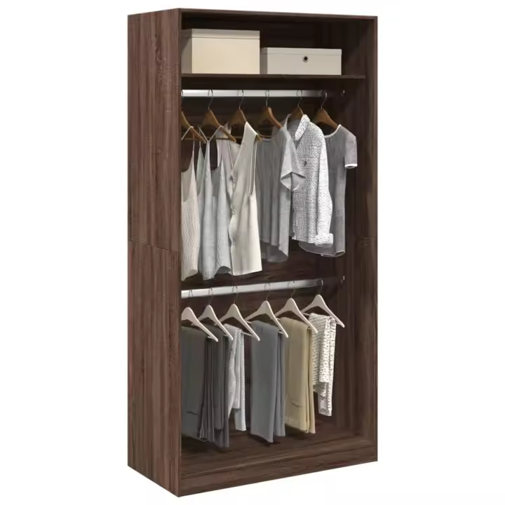 vidaXL Armario madera contrachapada color roble marrón 100x50x200 cm - 1