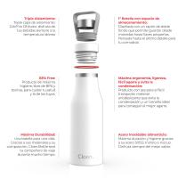 Botella Triple Capa 500ml blanca Cloen. Acero Inoxidable. 24 horas de frio y 12 horas de calor. - details 2