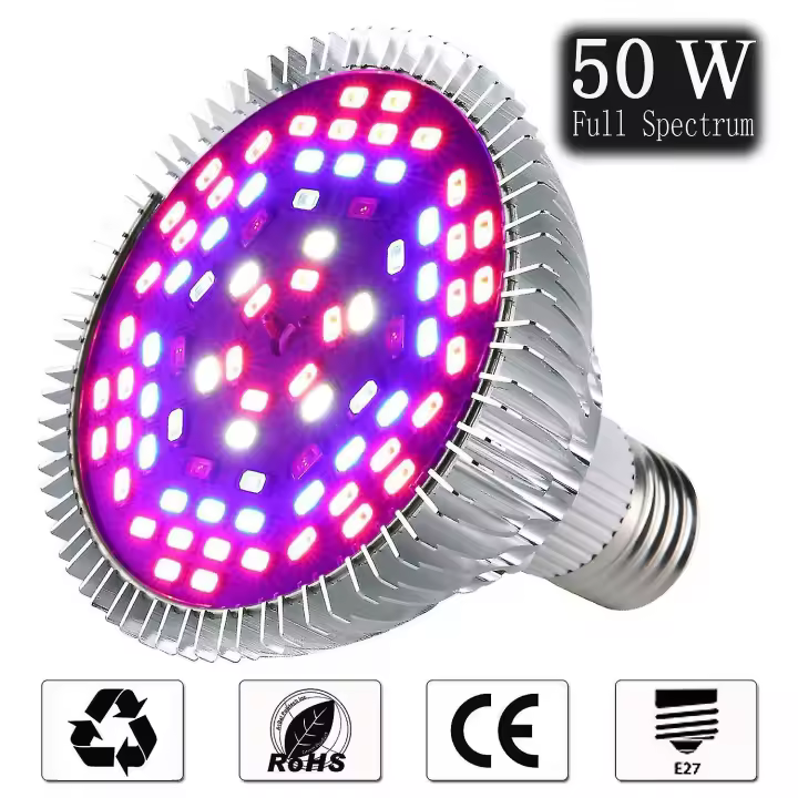 Lámpara De Planta Led De 50w Crece La Luz De Espectro Completo, Lámpara De Crecimiento 78 Leds Luz De Planta Lámparas De Planta Lámpara De Crecimiento Para Plantas Plantas De Interior De Invernadero Flores En Flor - 1