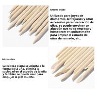 100PCS Herramientas De Arte De Uñas Limpiador De Cutícula Palitos De Madera Naranja Con Diamantes Picker De Piedras Herramientas De Manicura Y Pedicura - details 4