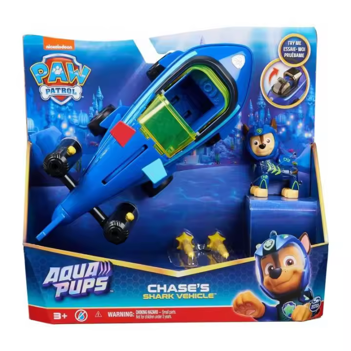 PAW PATROL AQUA PUPS VEHÍCULO TIBURÓN DE CHASE DE SPIN MASTER - 1