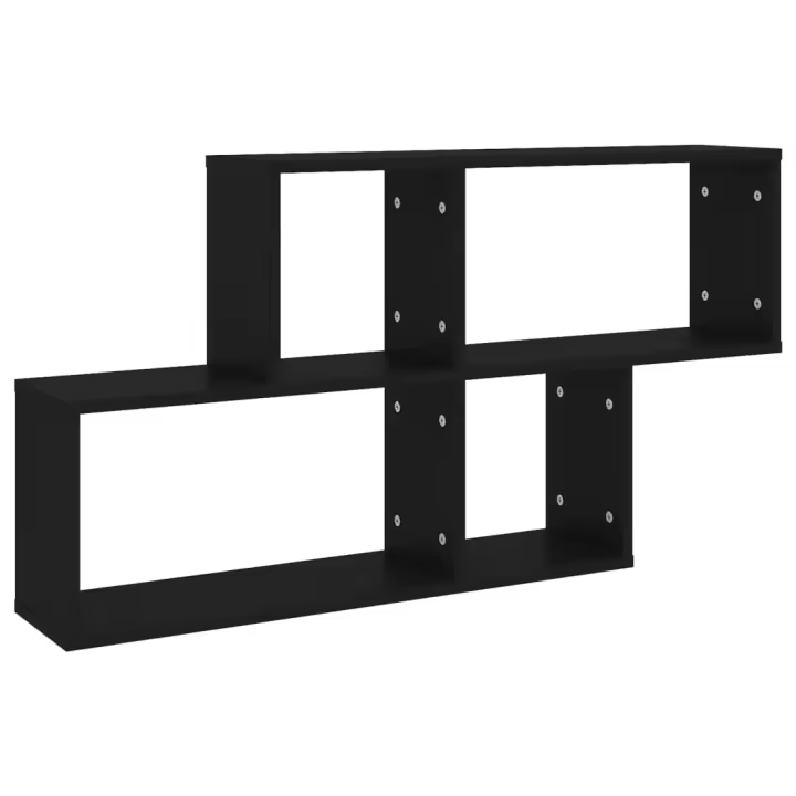 vidaXL Estante de pared madera contrachapada 100x18x53 cm Blanco, Negro, Gris Mueble Almacenaje Estantería para Oficina, Estudio, Dormitorio Estantería/Librería/ mueble de Almacenamiento - 1
