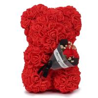 Oso De Rosas Teddy Regalo Para Mamá Novia Cumpleaños Aniversario Valentines Day Mujer Juguete De Muñeco Artificial De Flores Rojas - details 25