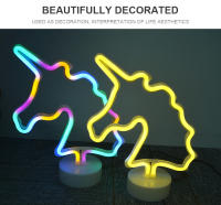 Luz De Noche LED Neón Para Habitación Bar Fiesta Decoración Artística Pared Iluminación Atmosfera USB/Batería Flamingo Cactus Unicornio - details 1