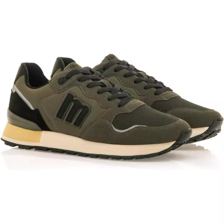 Mustang - Zapato Deportivo Casual para Hombre en Color Kaki con Detalles en Marino - 1