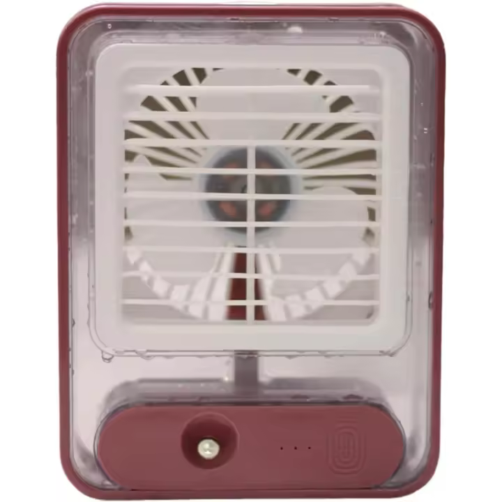 Ventilador portátil para aire acondicionado, ventilador eléctrico USB, luz nocturna LED, ventilador de nebulización de agua, humidificador de aire para viajes y oficina - 1