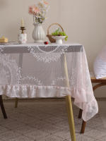 Mantel De Lienzo Rosa Vintage Con Espejo Y Encaje Para Sala De Estar Dormitorio Comedor Decoración De Fiesta Y Boda - details 5