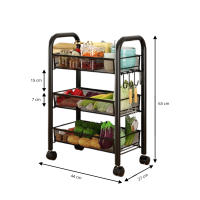 LUTODY - Carro de Almacenamiento Organizador Metálico de Varios Niveles con Ruedas, Carrito Auxiliar Compacto, Verdulero, Frutero, Multiuso para Cocina - details 9