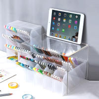 Organizador De Escritorio Para Lápices Y Maquillaje Tipo Inserción Oblicua Caja De Almacenamiento Para Pinceles Y Suministros De Oficina Material PP - details 0