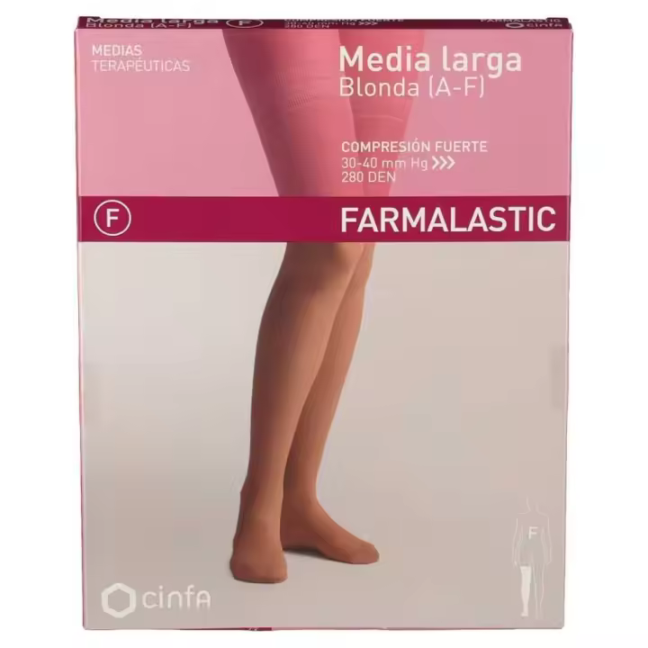 Farmalastic Media Larga Compresión Fuerte Blonda Beige Pequeña 1 Media - 1