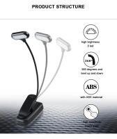 Luz De Lectura LED Portátil Mini Con Clip Flexible Protección Ocular Luz Nocturna Para Dormitorio Y Estudio Batería Recargable - details 3
