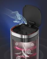 Cubo de Basura Automático de 50L con Sensor de Movimiento - Eliminación de Olores con Ozono, Indicador Luminoso Multicolor, Tapa de Acero Inoxidable - details 18