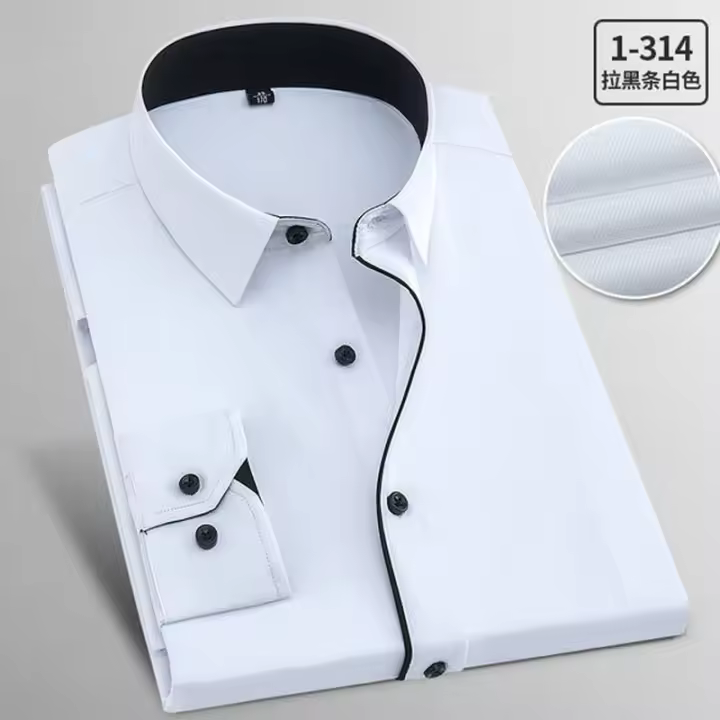 Camisa Larga Para Hombres Tallas Grandes 7XL 8XL Algodón Y Poliéster Trabajo Casual De Primavera Verano Alta Calidad Moda - 1