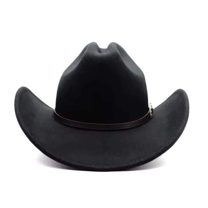 Sombrero De Vaquero Vintage Para Hombres Y Mujeres Con Borde Ancho De Cuero Estilo Jazz Cowgirl Adecuado Para Iglesia Y Casual - 1