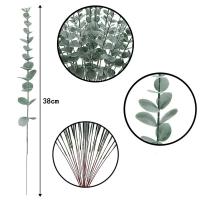 10pcs Hojas De Eucalipto Artificiales Ramas Para Decoración De Flores En Casa Centros De Mesa Bodas Navidad 10 Piezas - details 1
