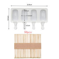 Molde De Hielo De Silicona Con 4 Agujeros Para Helado Y Postres DIY Herramienta De Fabricación De Popsicles Y Cubitos De Hielo Ecológica Y Resistente Al Calor - details 7