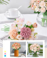3pcs Flores Artificiales De Seda Crisantemo Y Rosa Para Bodas Navidad Decoración De Jardín DIY Regalo Bouquet De Novia - details 11