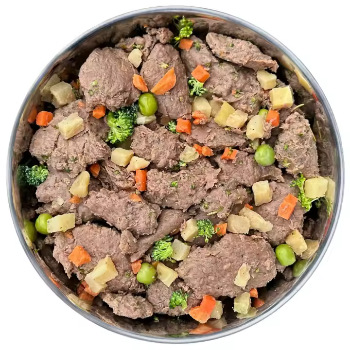 Comida Cocinada para Perros Sensibles, de Caballo con Chirivía, Zanahorias y Brócoli - Pack de 6 Latas de 400 g - ANIMALUJOS - 1