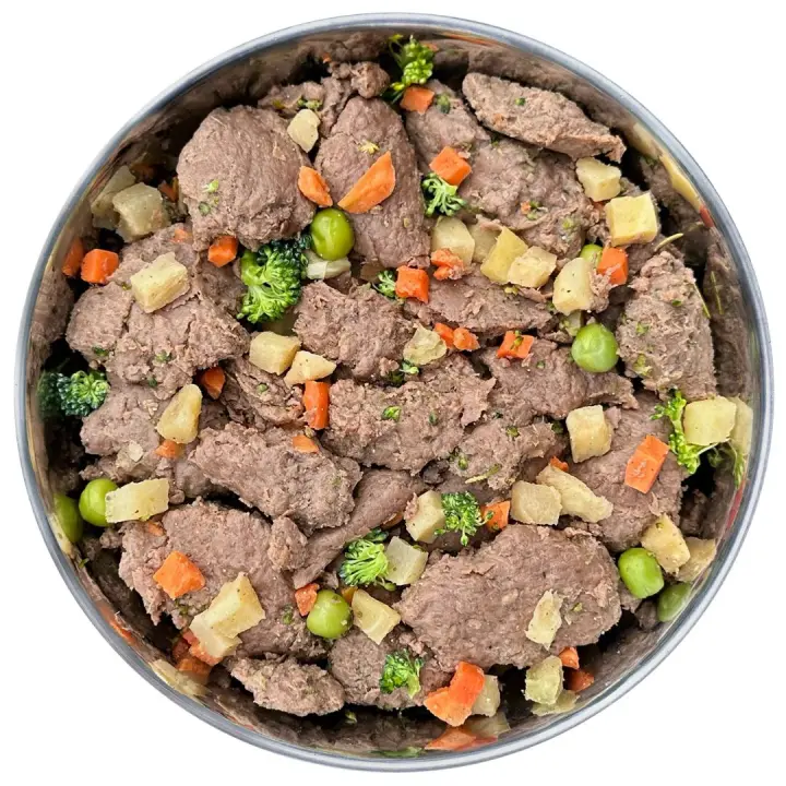 Comida Cocinada para Perros Sensibles, de Caballo con Chirivía, Zanahorias y Brócoli - Pack de 6 Latas de 400 g - ANIMALUJOS - 1