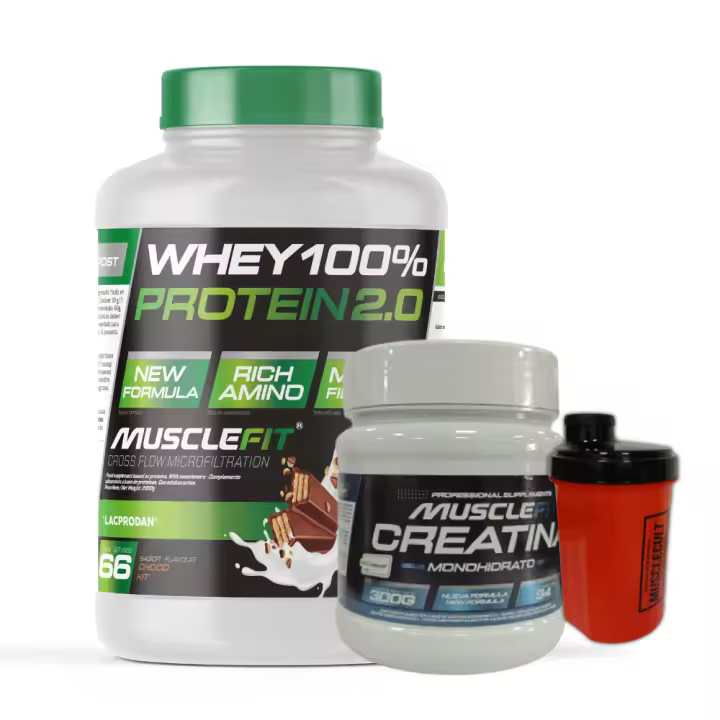 Pack WHEY 2kg + Creatina Creapure 300g + Shaker (regalo) -  MuscleFit │MUSCLEVIP│MAS MUSCULOS - 1