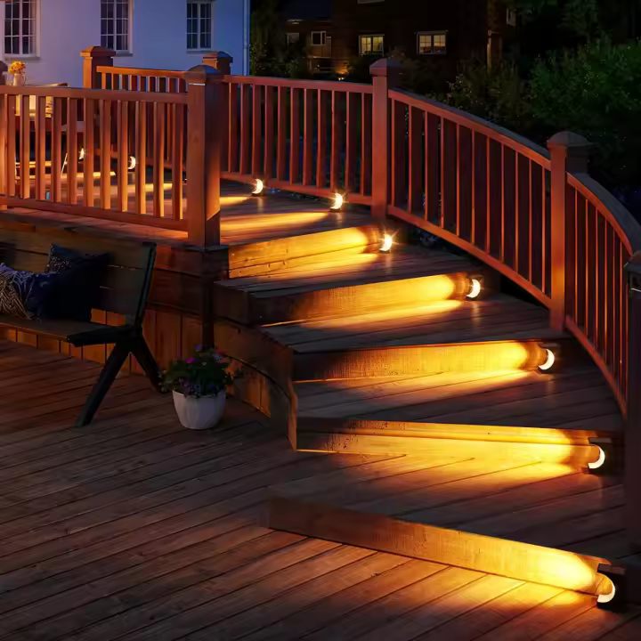 Lámpara Solar LED De Escalera Exterior Impermeable Para Decoración De Balcones Patio Puerta Frontal Y Valla Iluminación De Camino Moderna ABS IP65 - 1