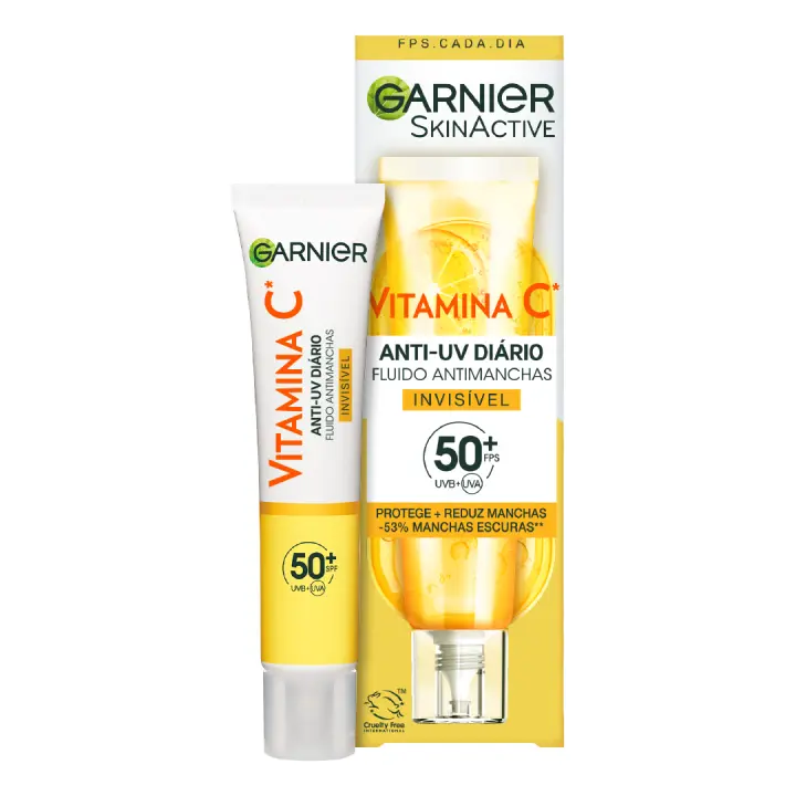 Garnier Vitamina C Fluido Antimanchas Anti-UV Diario Invisible FPS50+, 40 ml - 1