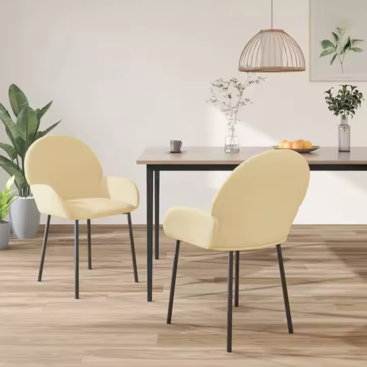vidaXL Sillas de comedor 2 unidades terciopelo en color Gris oscuro/Crema/Amarillo y más | cómodas modernas ergonómicas para comedor cocina salón hogar - 1