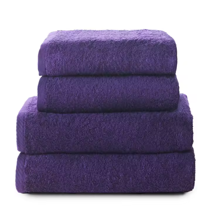 QUALITY TOWELS. Pack TOALLAS color MORADO. Fabricadas en algodón cardado de 420 grs/m2. Packs de diferentes tamaños. Muy suaves y absorbentes. - 1