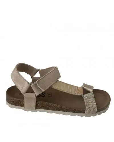 Sandalias Mujer Marca X con Planta Bio en Piel y Velcro Ajustable - 1