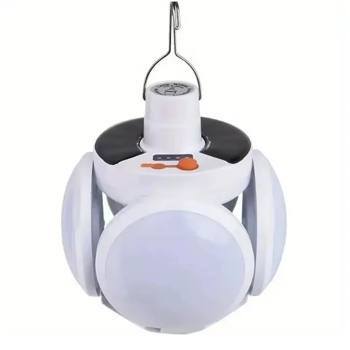 Linterna Solar portatil para acampar, lampara Led recargable para tienda colgante para exteriores, bombillas LED plegables de futbol con gancho, luces de emergencia - 1