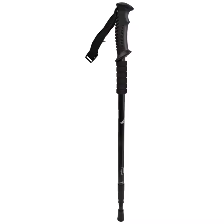 Tradineur - Bastón de trekking extensible, mango recto ergonómico, palo de senderismo telescópico, aluminio, ultraligero, antichoque, caminar, montaña, 63-135 cm, color y modelo aleatorios - 1