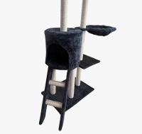 Árbol Rascador Gris 50x35x138cm Arbol para Gatos con Plataforma Torre Rascador Escalador para 2-3 Gatos Medianos Estable Rascador con Nidos Hamaca Plataformas Juguete Poste De Sisal Natural ref 51093 - details 1