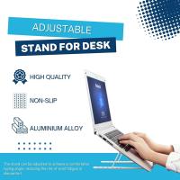 Adjustable Laptop Riser with Storage Bag, Non-Slip Silicone Pads, 6 Eye Levels, 10" to 15.6", Aluminum Stand, Foldable Laptop Holder - details 1