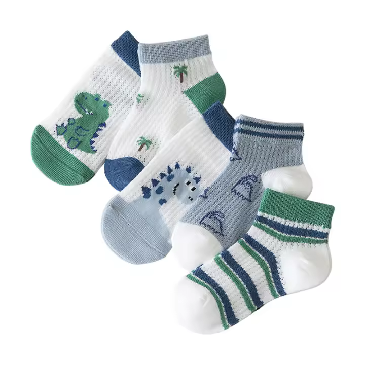 Calcetines De Verano Para Niños Y Niñas 5 Pares Calcetines Deportivos Transpirables De Algodón Suave Y Cómodo Para Niños Y Niñas De 0 a 8 Años Estilo Casual - 1